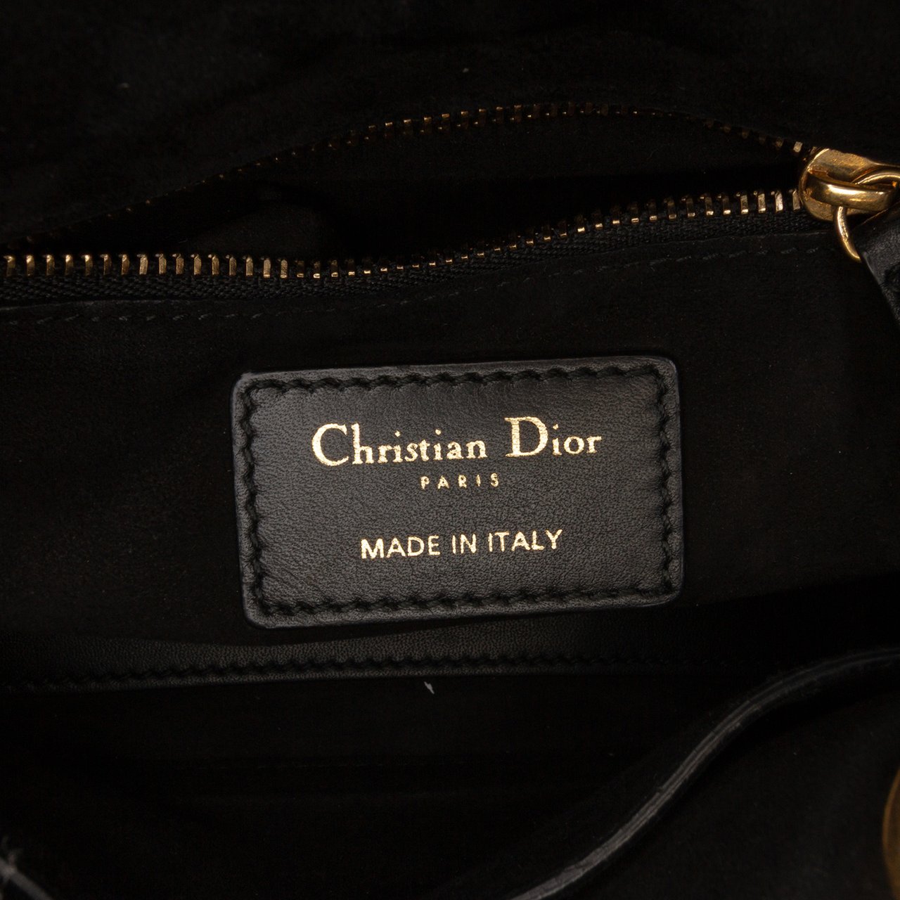 Dior Mini Lambskin Cannage Studded Supple Lady Dior Zwart