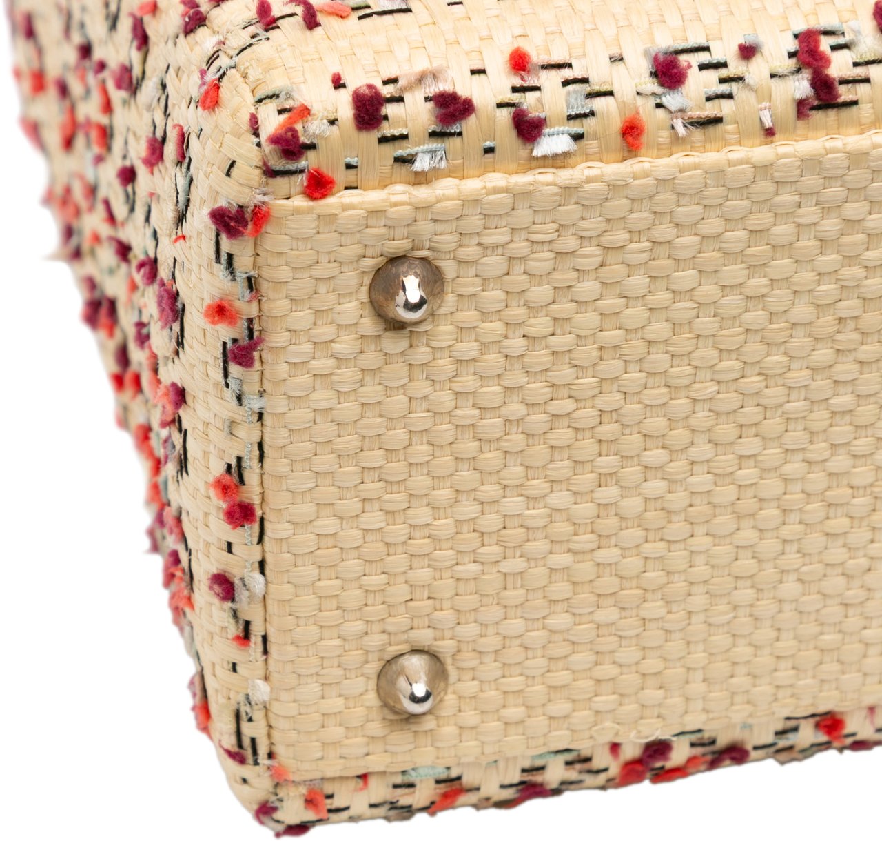 Dior Medium Woven Raffia Lady Dior Bruin