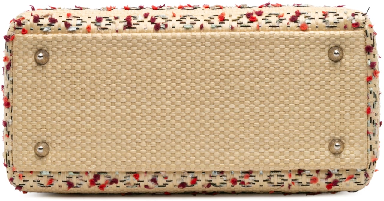 Dior Medium Woven Raffia Lady Dior Bruin