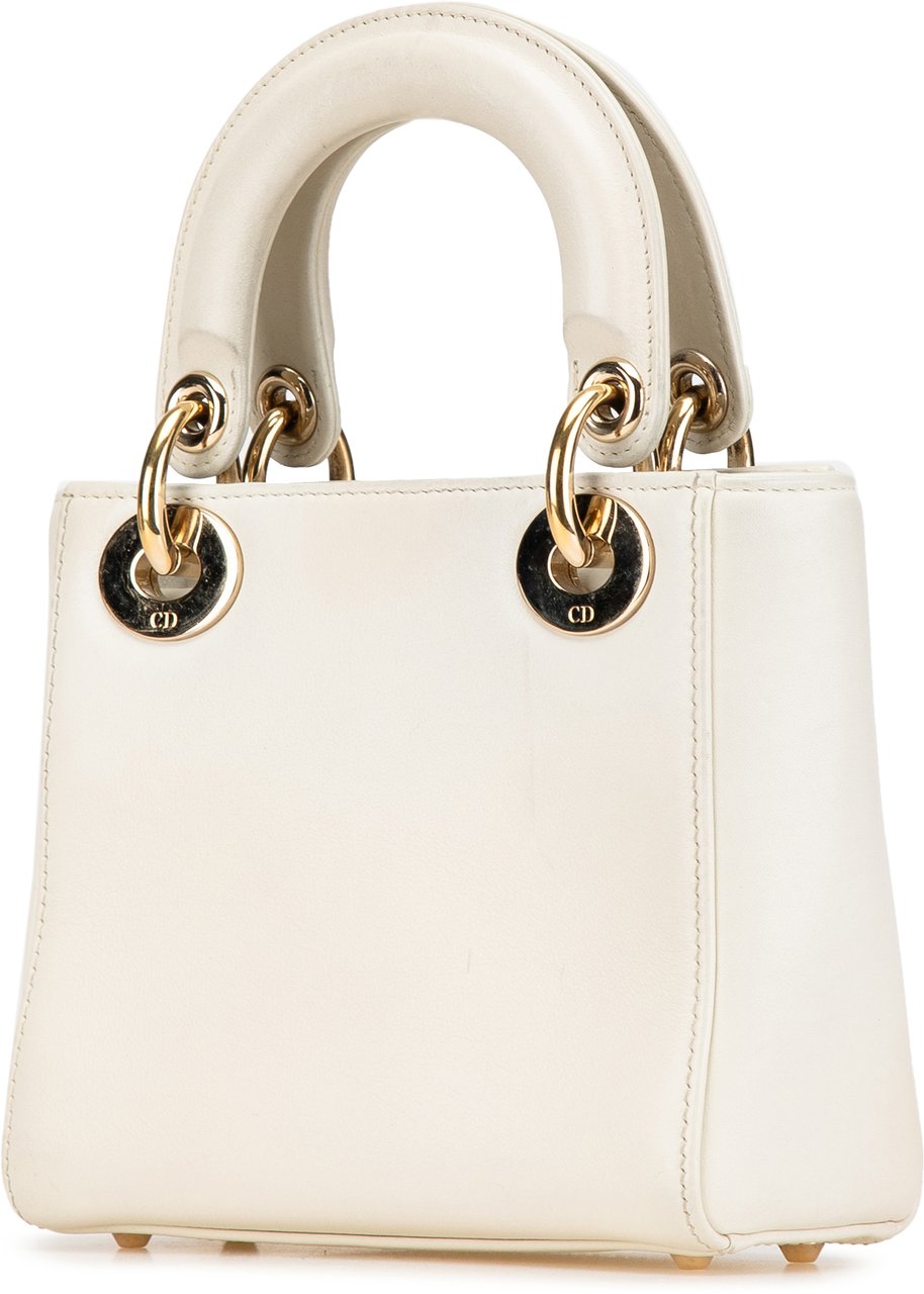 Dior Niki De Saint Phalle Mini Calfskin Dioramour Lady Dior Wit