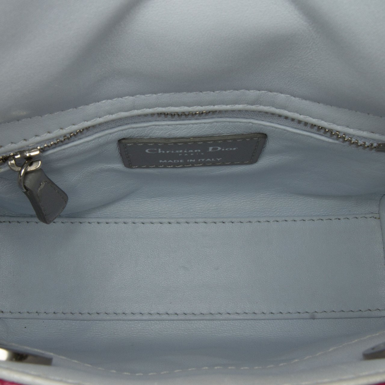 Dior Mini Tricolor Lambskin Cannage Lady Dior Roze