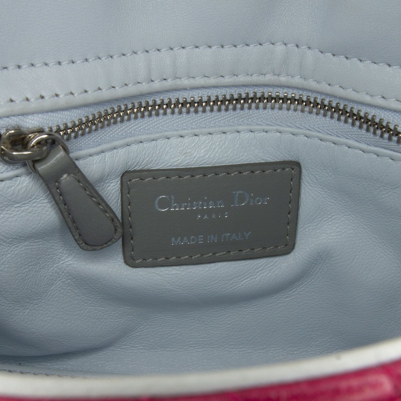 Dior Mini Tricolor Lambskin Cannage Lady Dior Roze