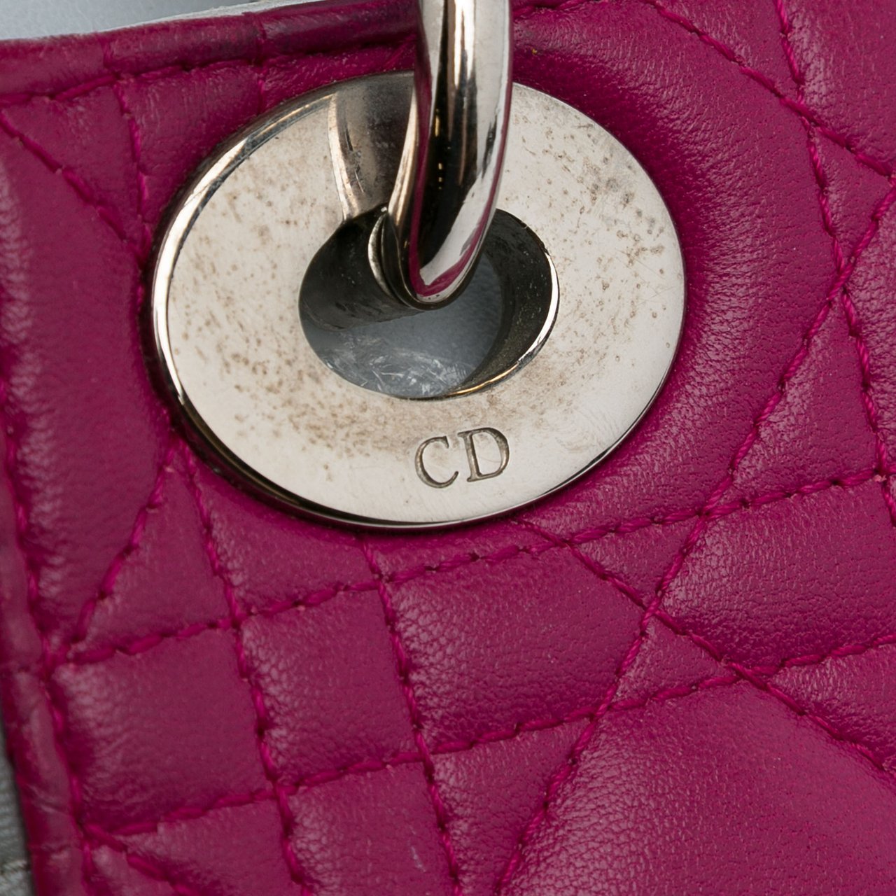 Dior Mini Tricolor Lambskin Cannage Lady Dior Roze