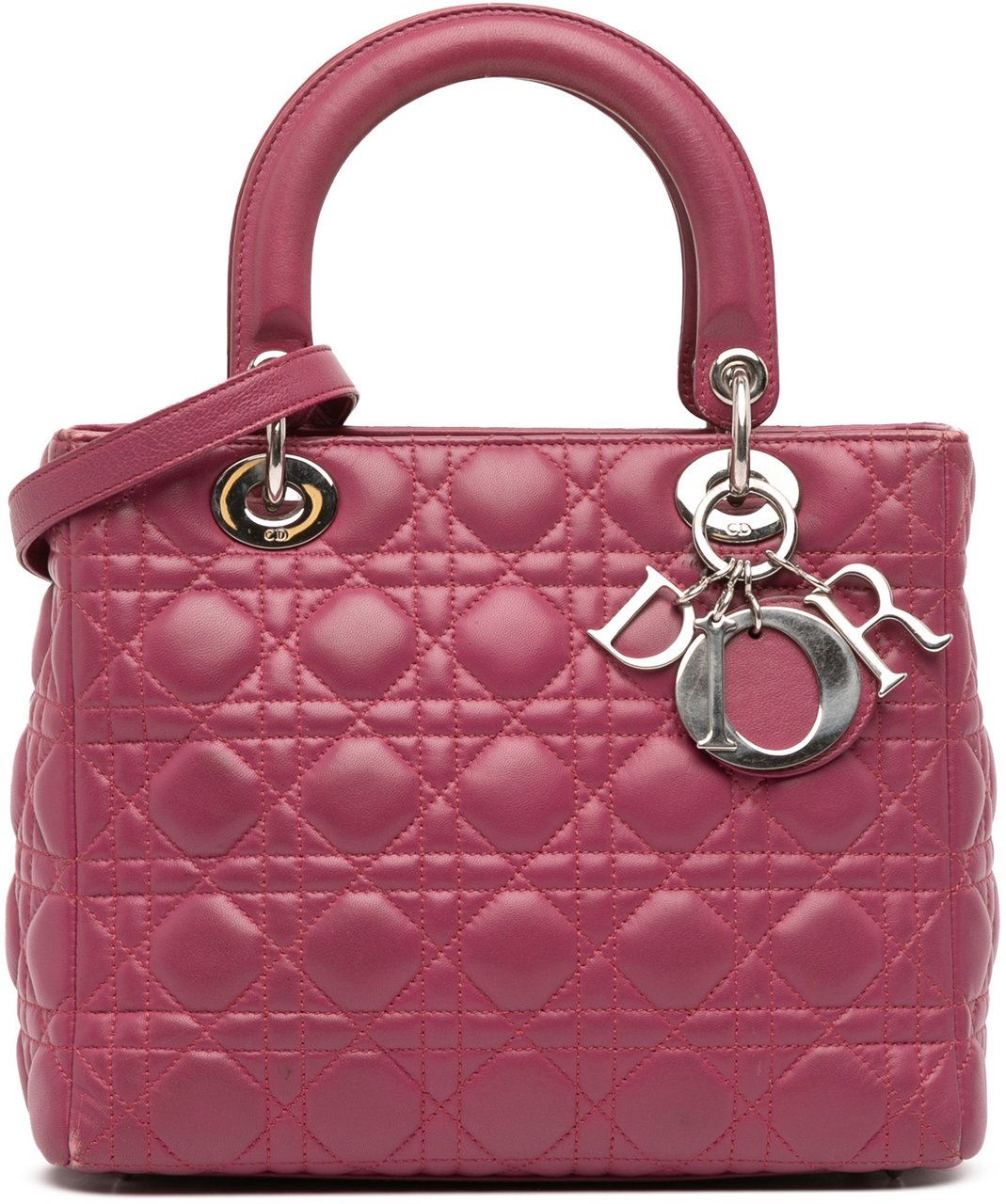 Dior Medium Lambskin Cannage Lady Dior Paars