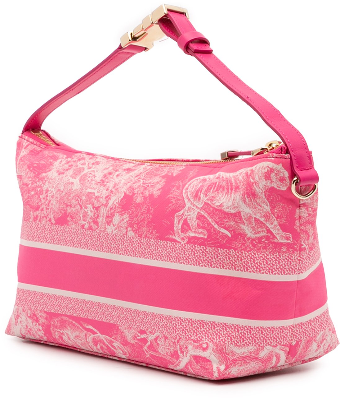 Dior Medium Technical Fabric Toile de Jouy Reverse DiorTravel Nomad Pouch Roze