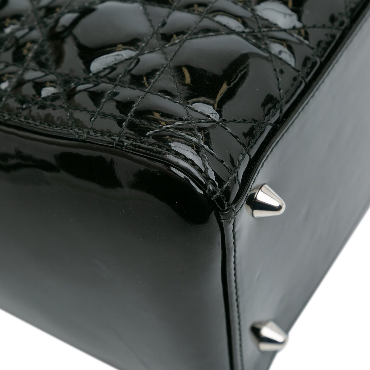 Dior Medium Patent Cannage Lady Dior Zwart