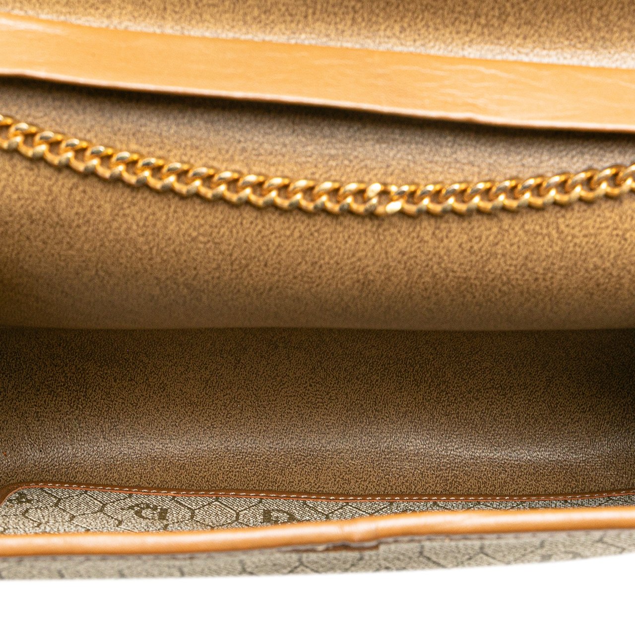 Dior Honeycomb Canvas Chain Shoulder Bag Bruin