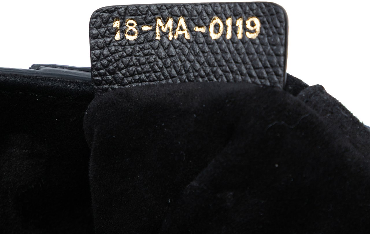 Dior Mini Grained Calfskin Saddle Bag Zwart