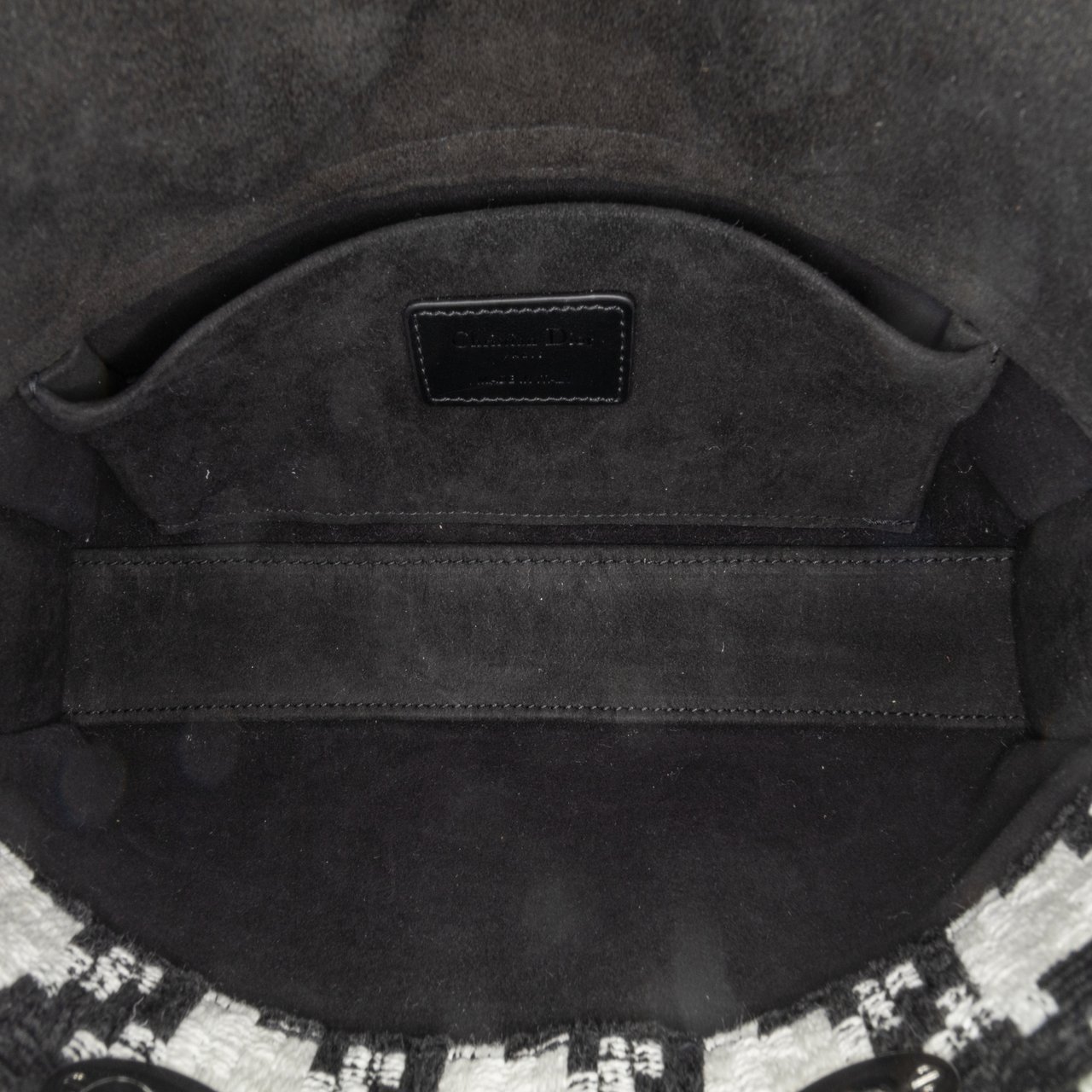 Dior Medium Canvas Macro Houndstooth Lady D Joy Zwart