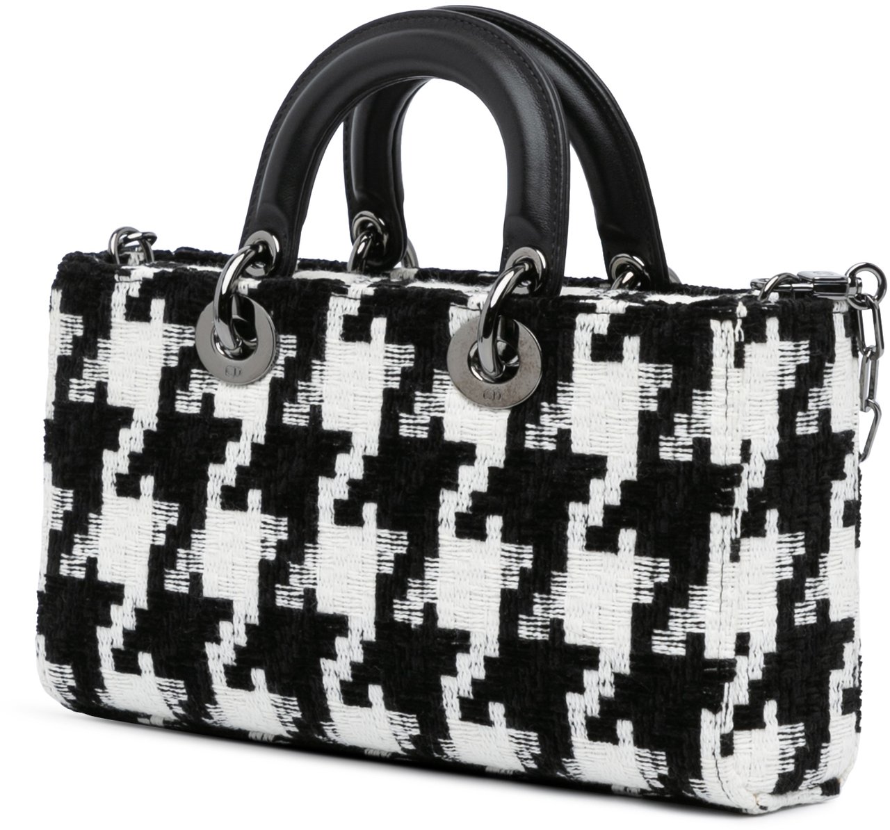 Dior Medium Canvas Macro Houndstooth Lady D Joy Zwart