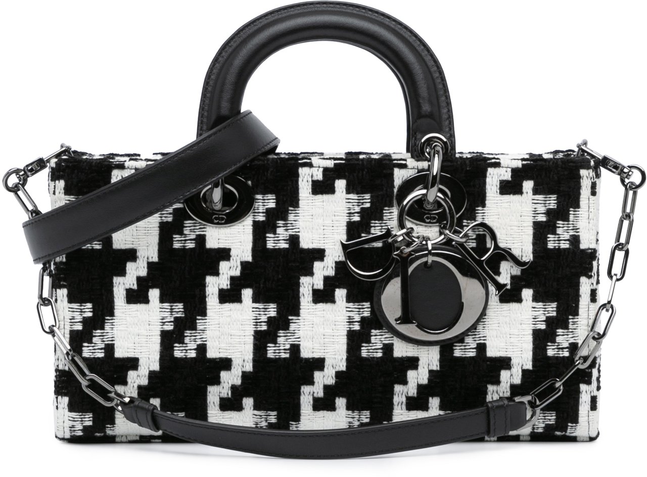Dior Medium Canvas Macro Houndstooth Lady D Joy Zwart