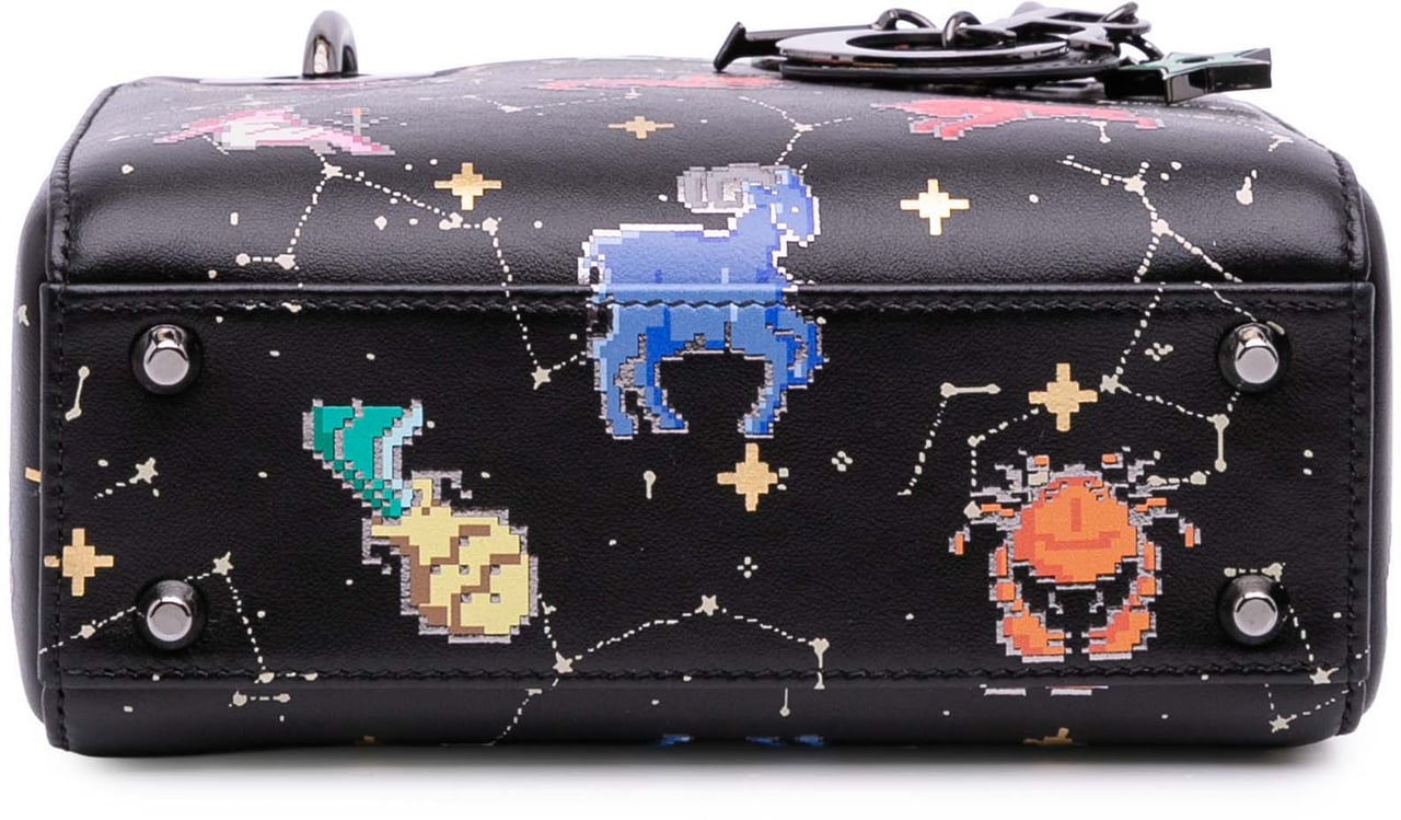 Dior Mini Calfskin Pixel Zodiac Lady Dior Zwart