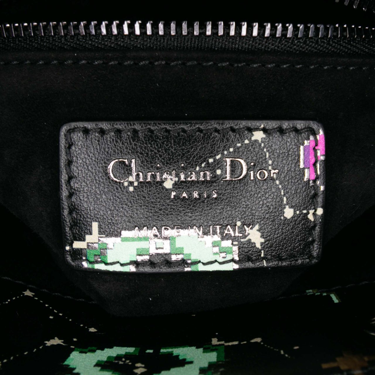 Dior Mini Calfskin Pixel Zodiac Lady Dior Zwart