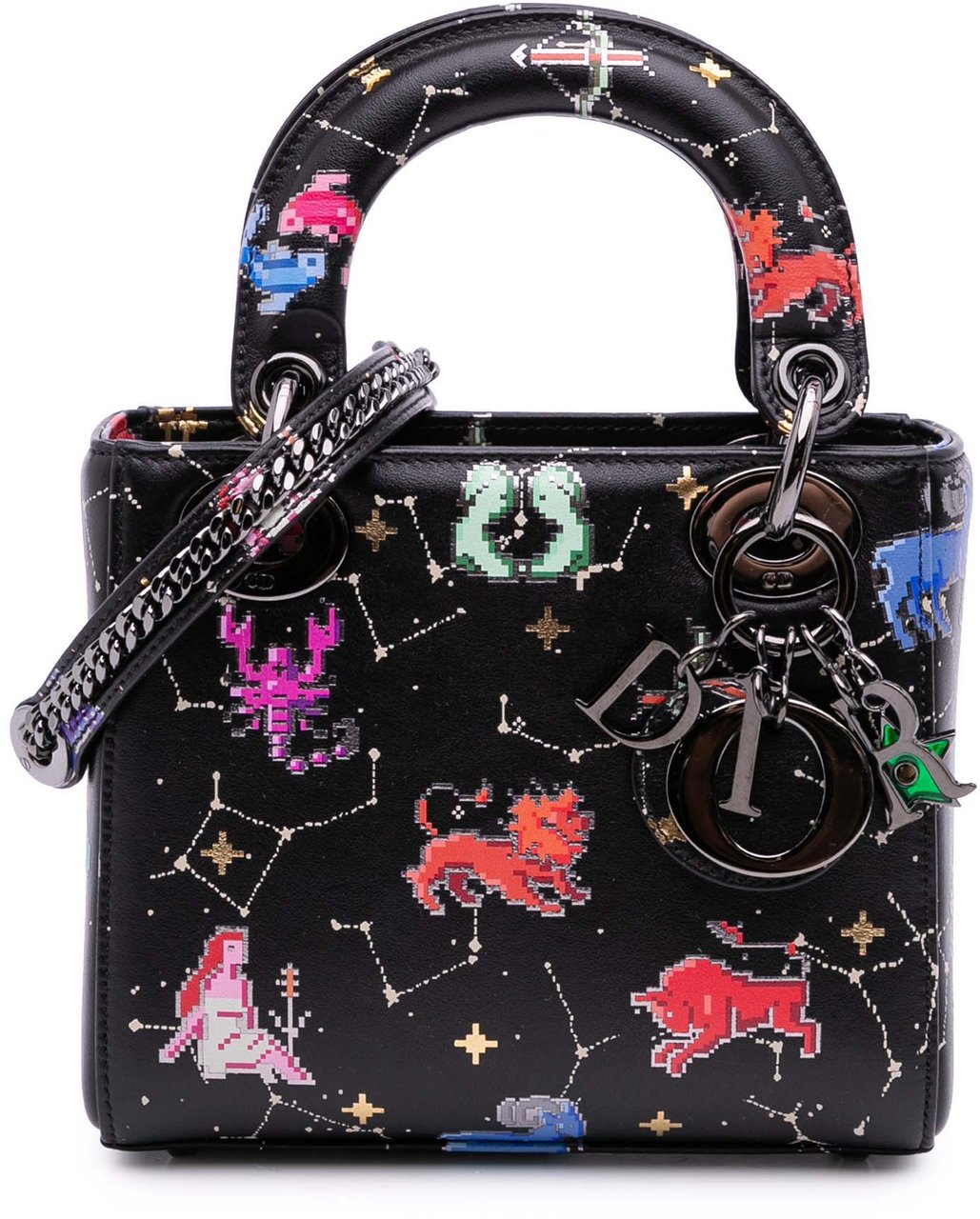 Dior Mini Calfskin Pixel Zodiac Lady Dior Zwart