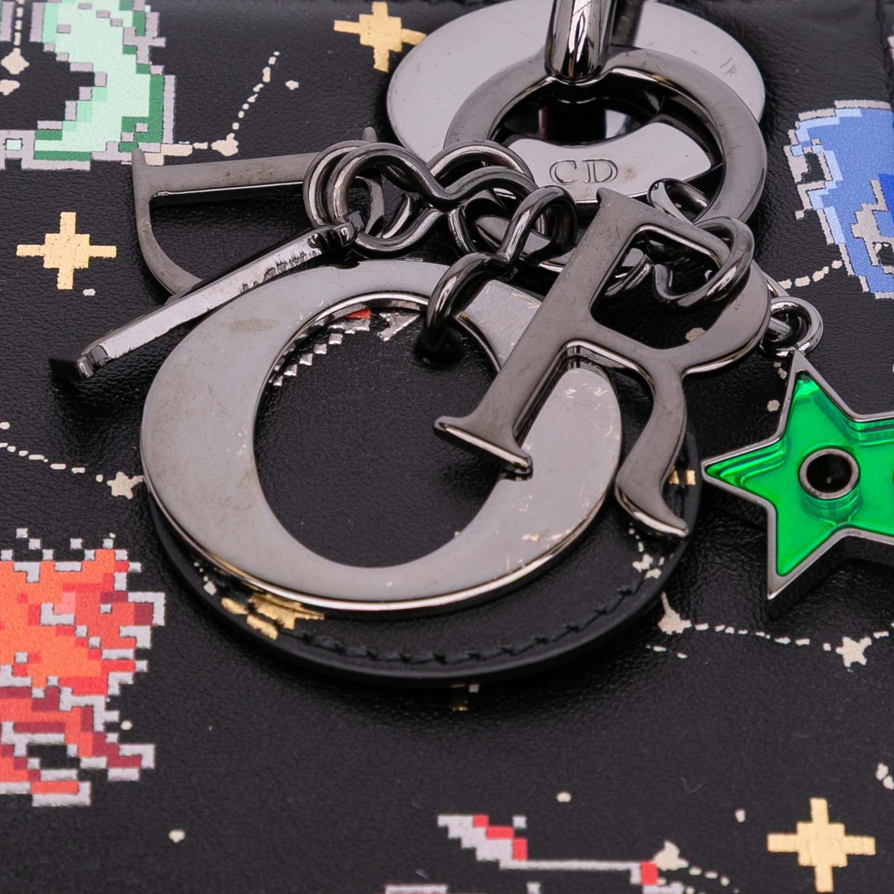 Dior Mini Calfskin Pixel Zodiac Lady Dior Zwart