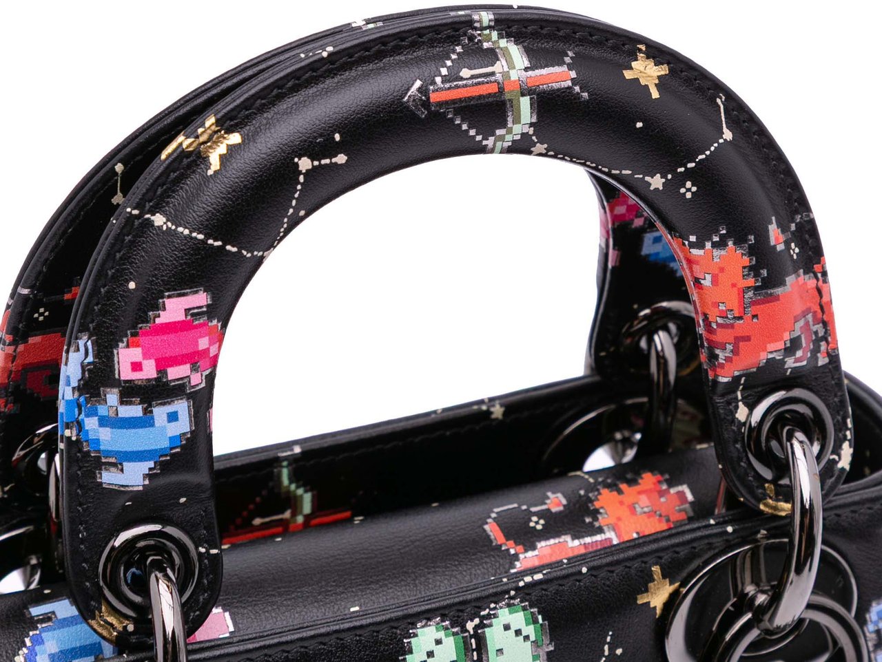 Dior Mini Calfskin Pixel Zodiac Lady Dior Zwart