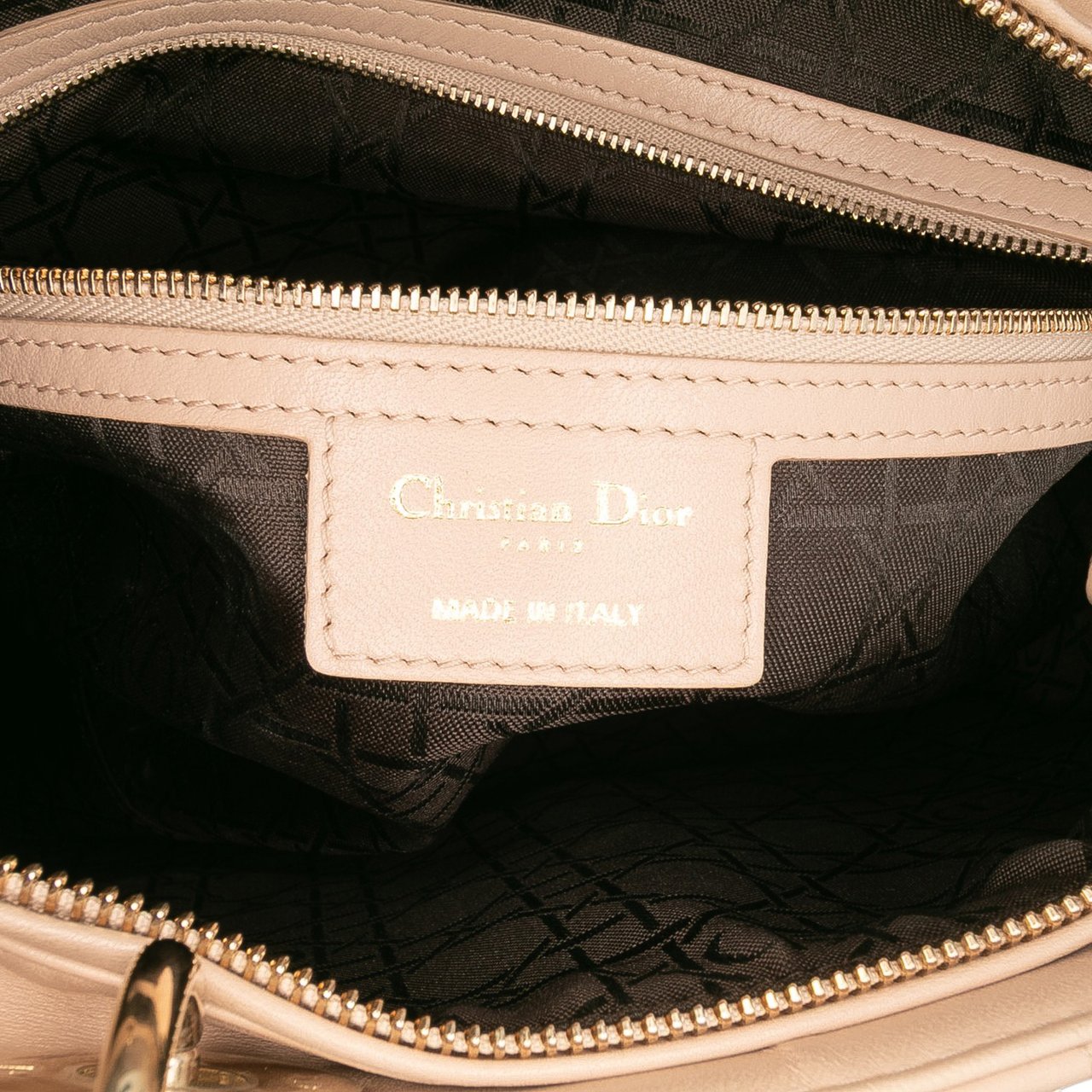Dior Large Lambskin Cannage Lady Dior Bruin