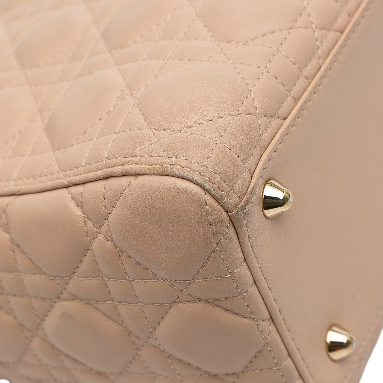 Dior Large Lambskin Cannage Lady Dior Bruin