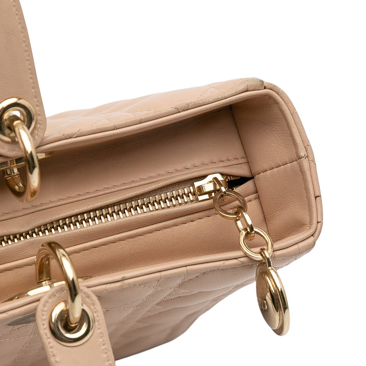 Dior Large Lambskin Cannage Lady Dior Bruin