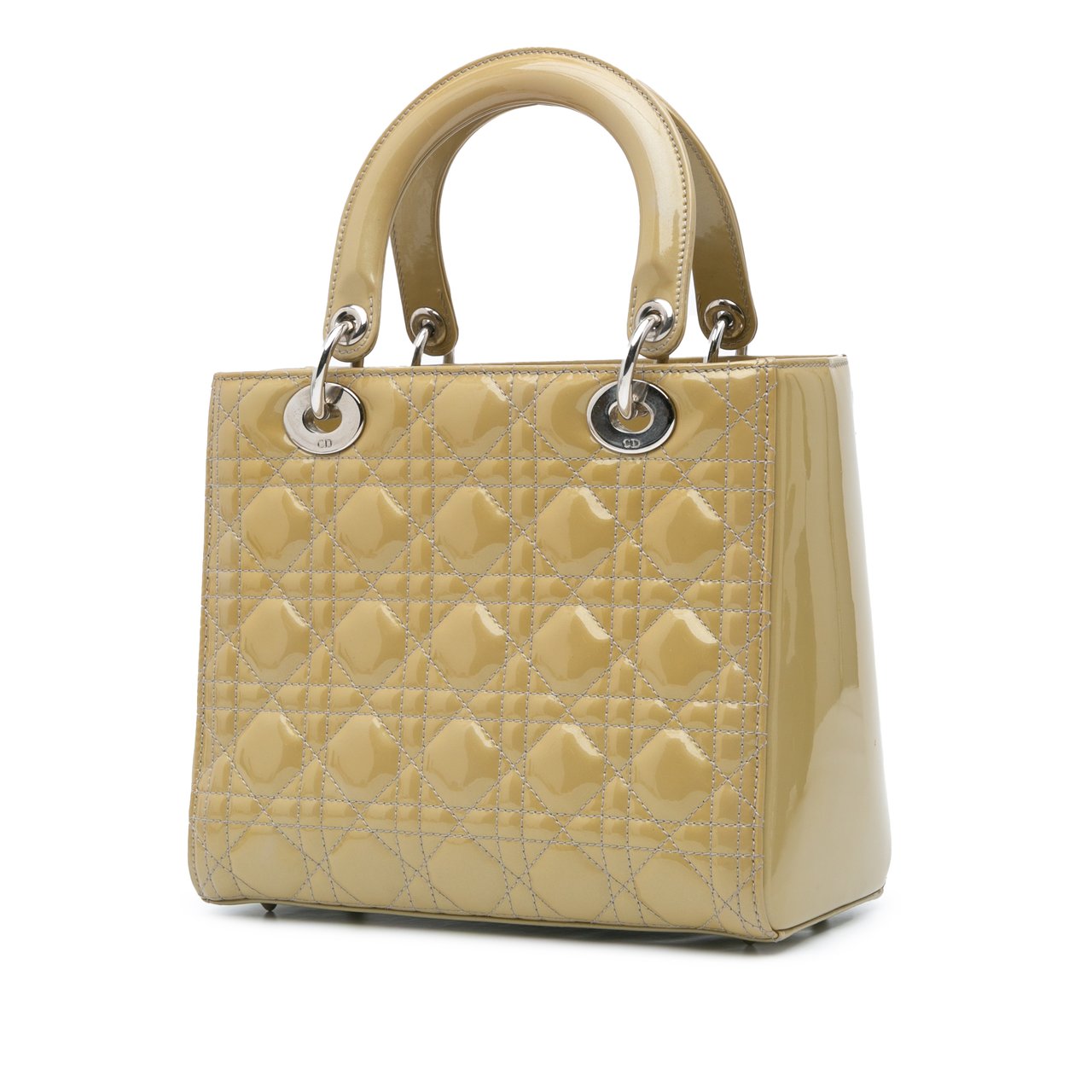 Dior Medium Patent Cannage Lady Dior Bruin