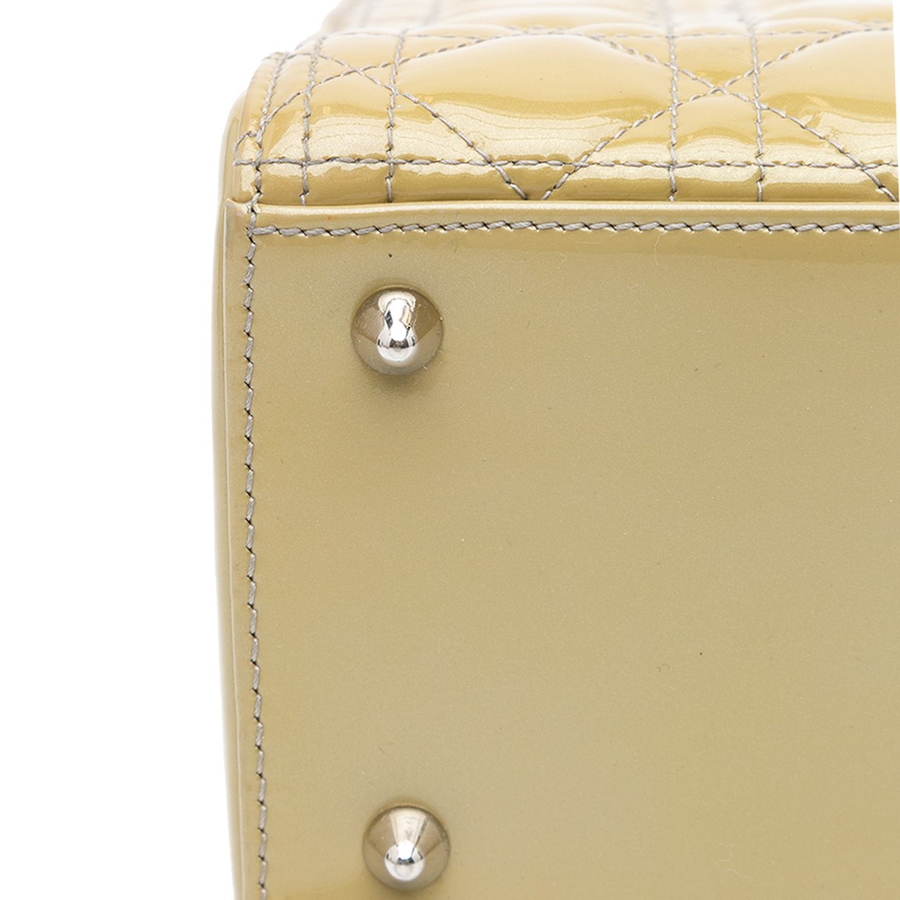 Dior Medium Patent Cannage Lady Dior Bruin