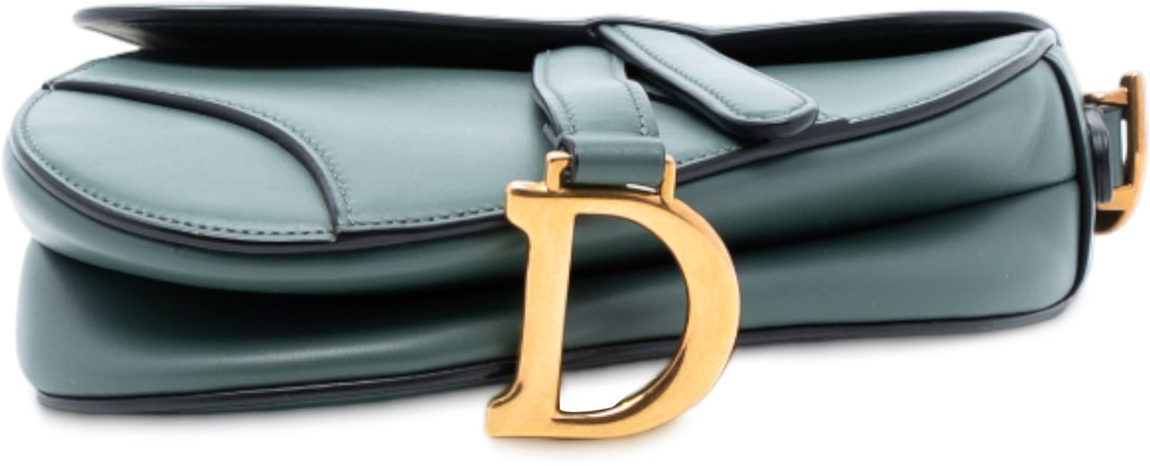 Dior Mini Smooth Calfskin Saddle Bag Groen