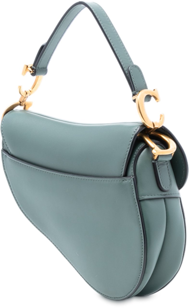 Dior Mini Smooth Calfskin Saddle Bag Groen