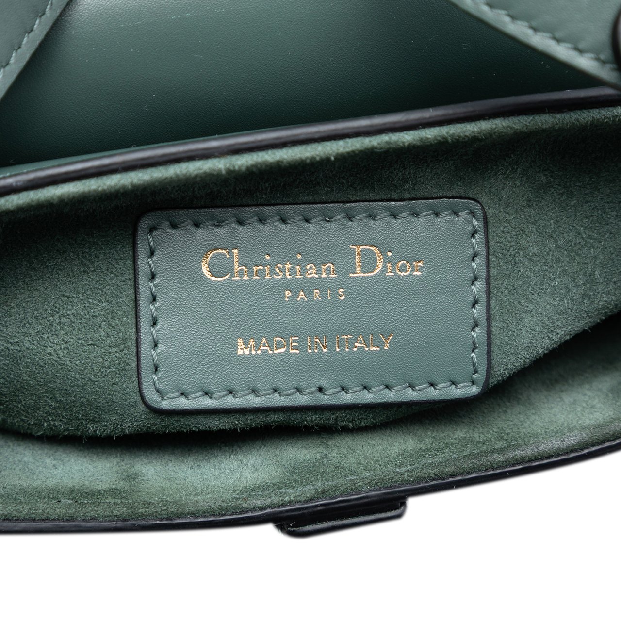 Dior Mini Smooth Calfskin Saddle Bag Groen