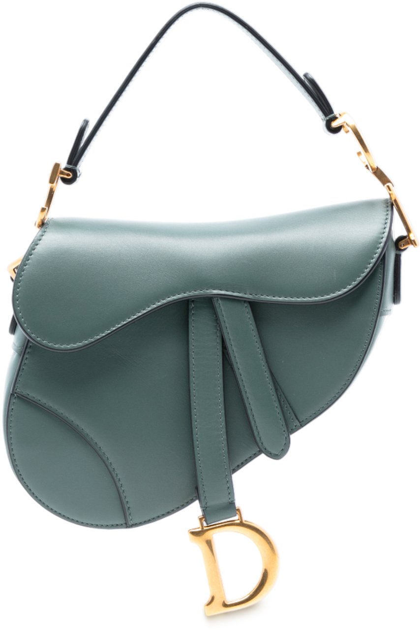Dior Mini Smooth Calfskin Saddle Bag Groen