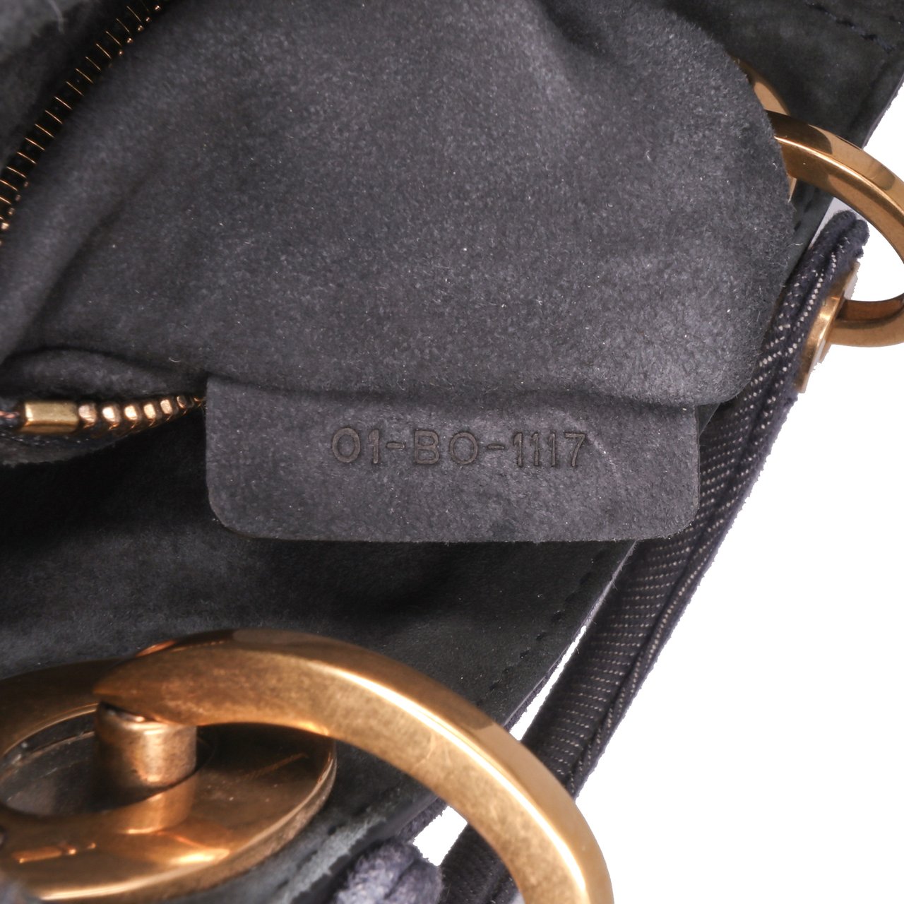 Dior Mini Denim Cannage Studded Supple Lady Dior Blauw