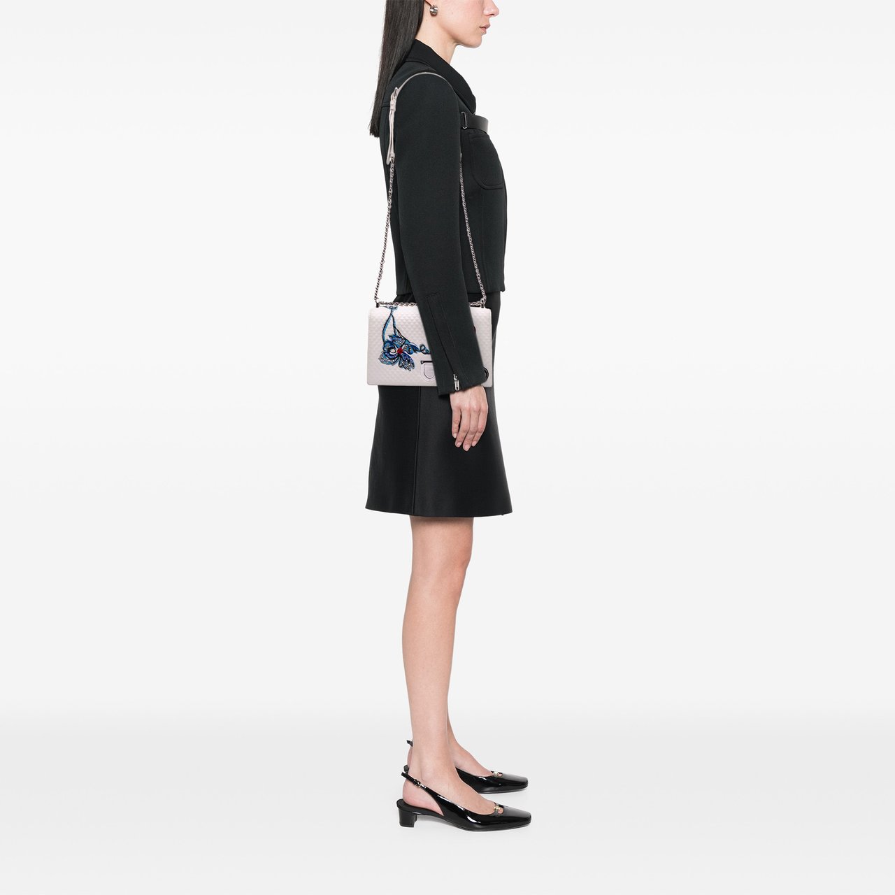 Dior Medium Lambskin Embroidered Diorama Flap Wit