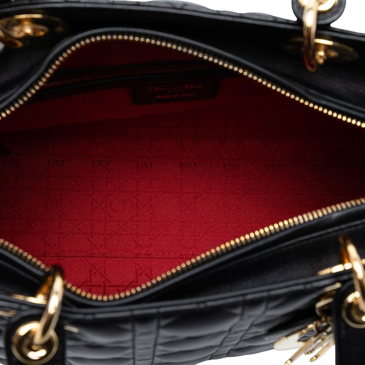 Dior Large Lambskin Cannage Lady Dior Zwart