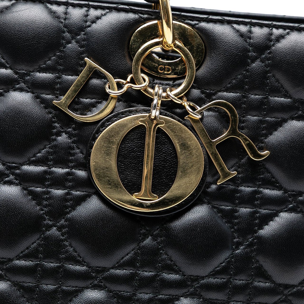 Dior Large Lambskin Cannage Lady Dior Zwart