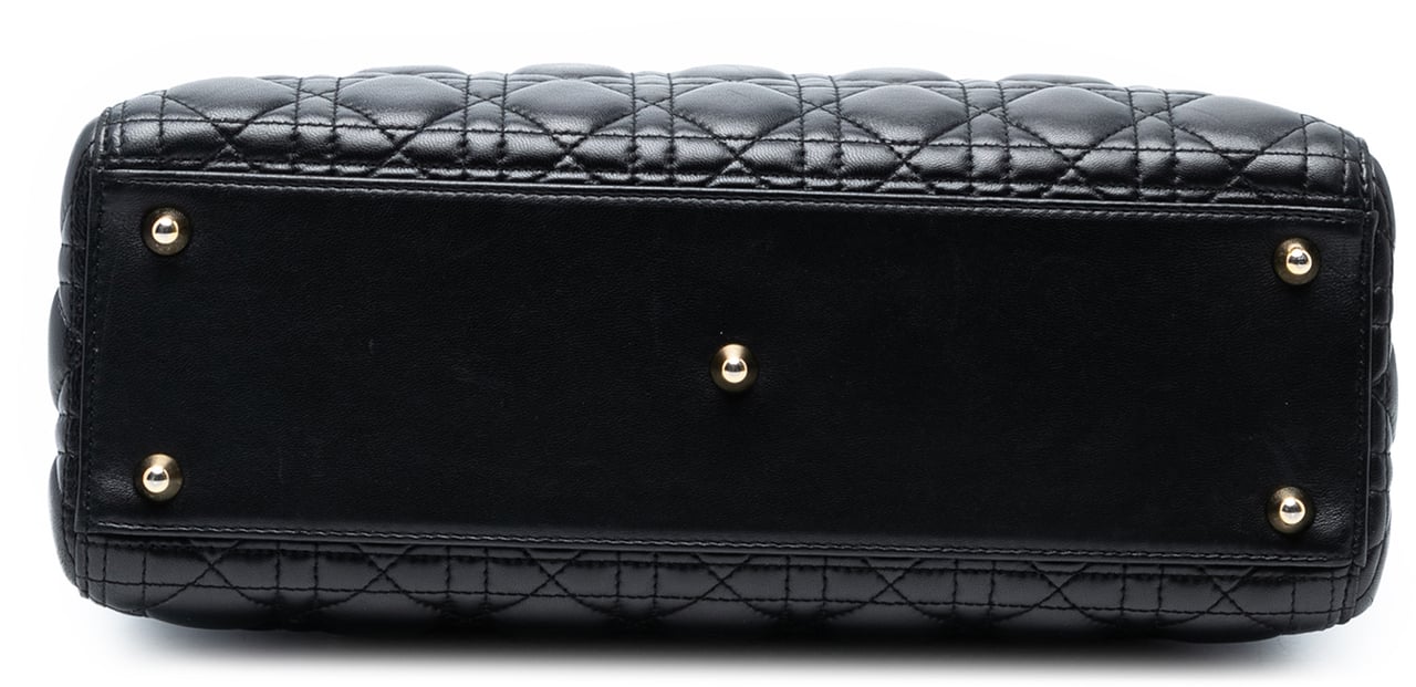 Dior Large Lambskin Cannage Lady Dior Zwart