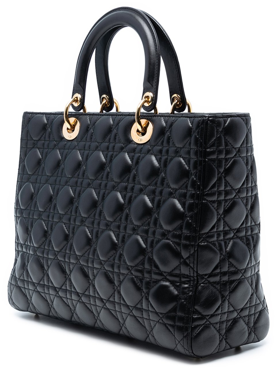 Dior Large Lambskin Cannage Lady Dior Zwart