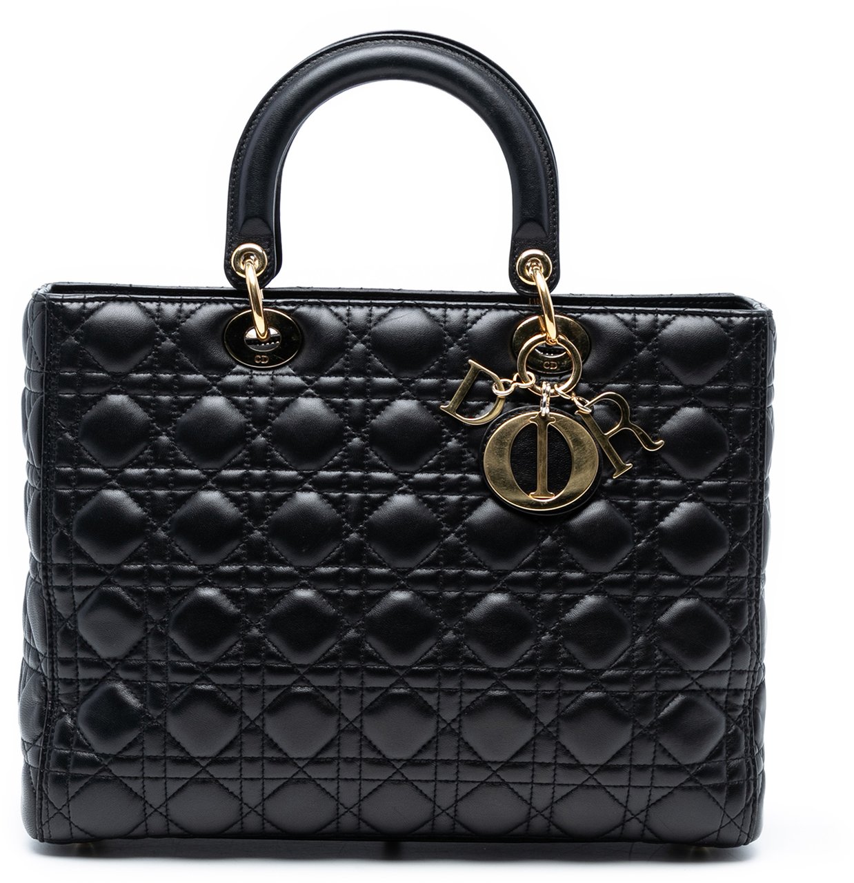 Dior Large Lambskin Cannage Lady Dior Zwart
