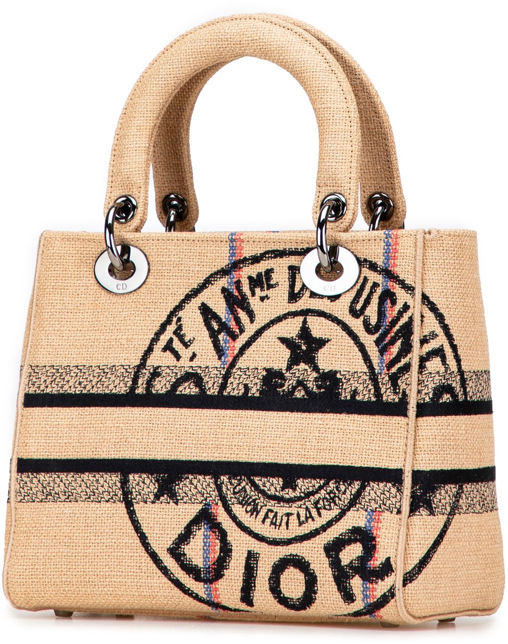 Dior Medium Jute Embroidered Lady D Lite Bruin