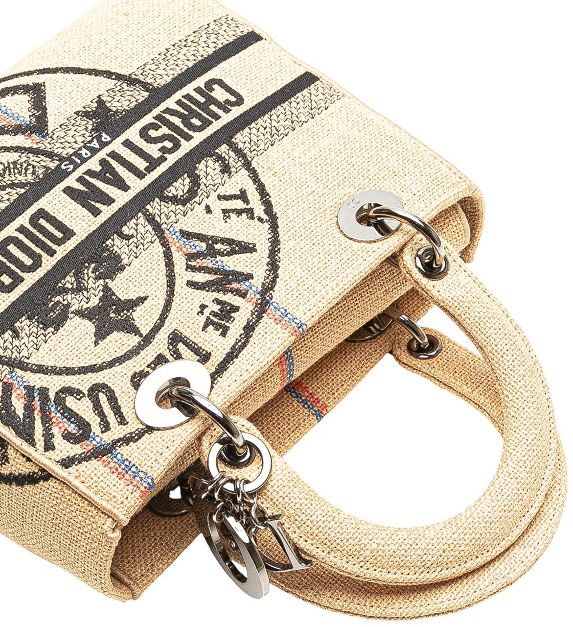 Dior Medium Jute Embroidered Lady D Lite Bruin