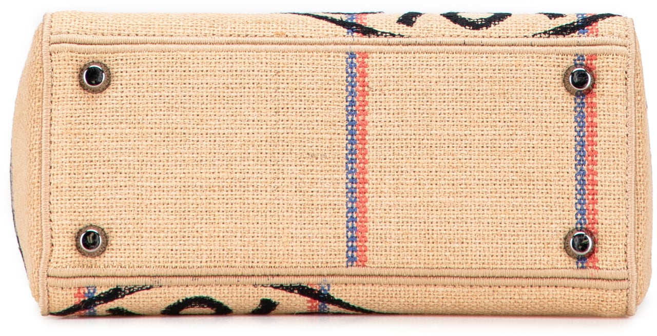 Dior Medium Jute Embroidered Lady D Lite Bruin