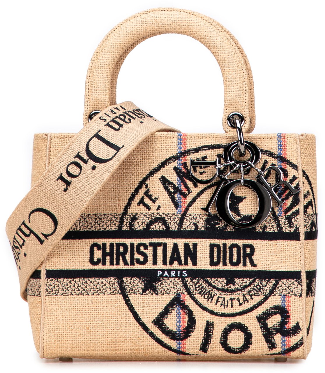 Dior Medium Jute Embroidered Lady D Lite Bruin