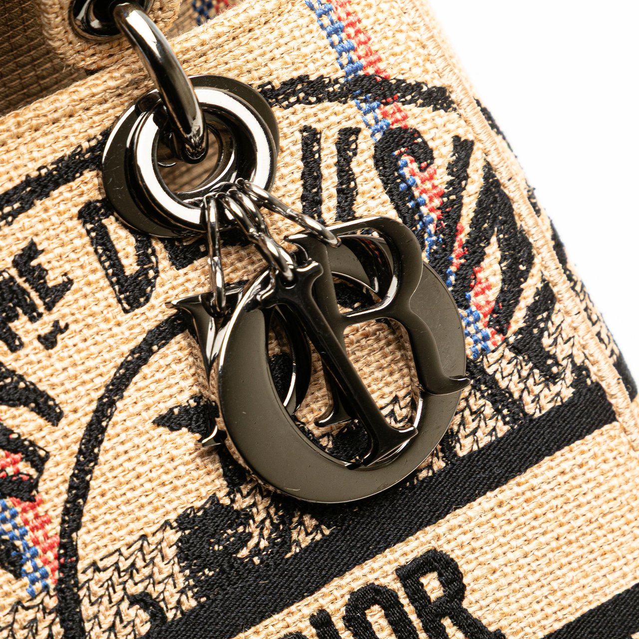 Dior Medium Jute Embroidered Lady D Lite Bruin