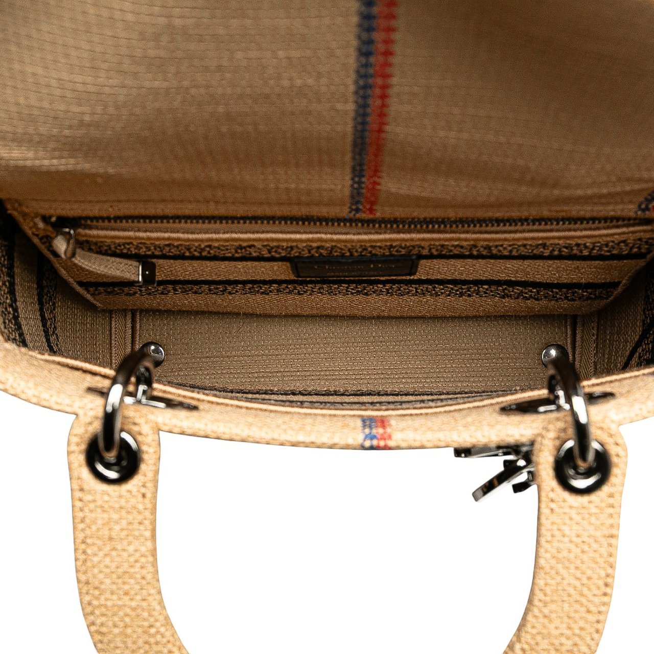 Dior Medium Jute Embroidered Lady D Lite Bruin