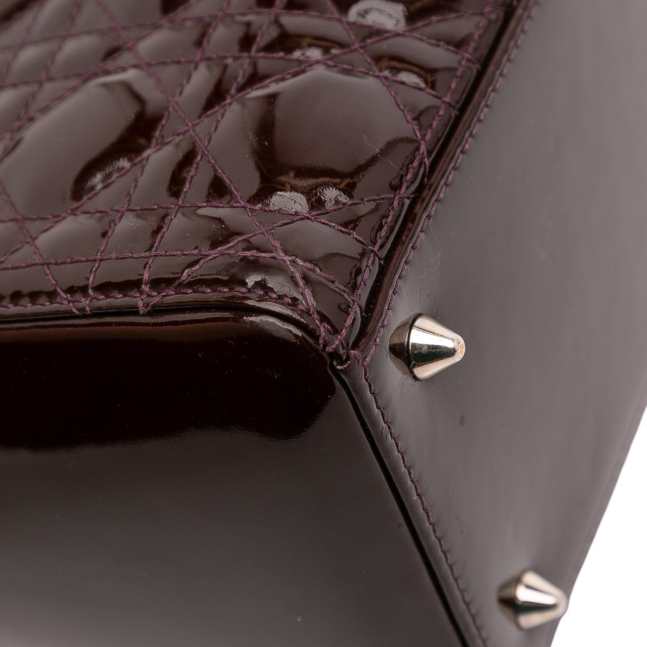 Dior Medium Patent Cannage Lady Dior Rood