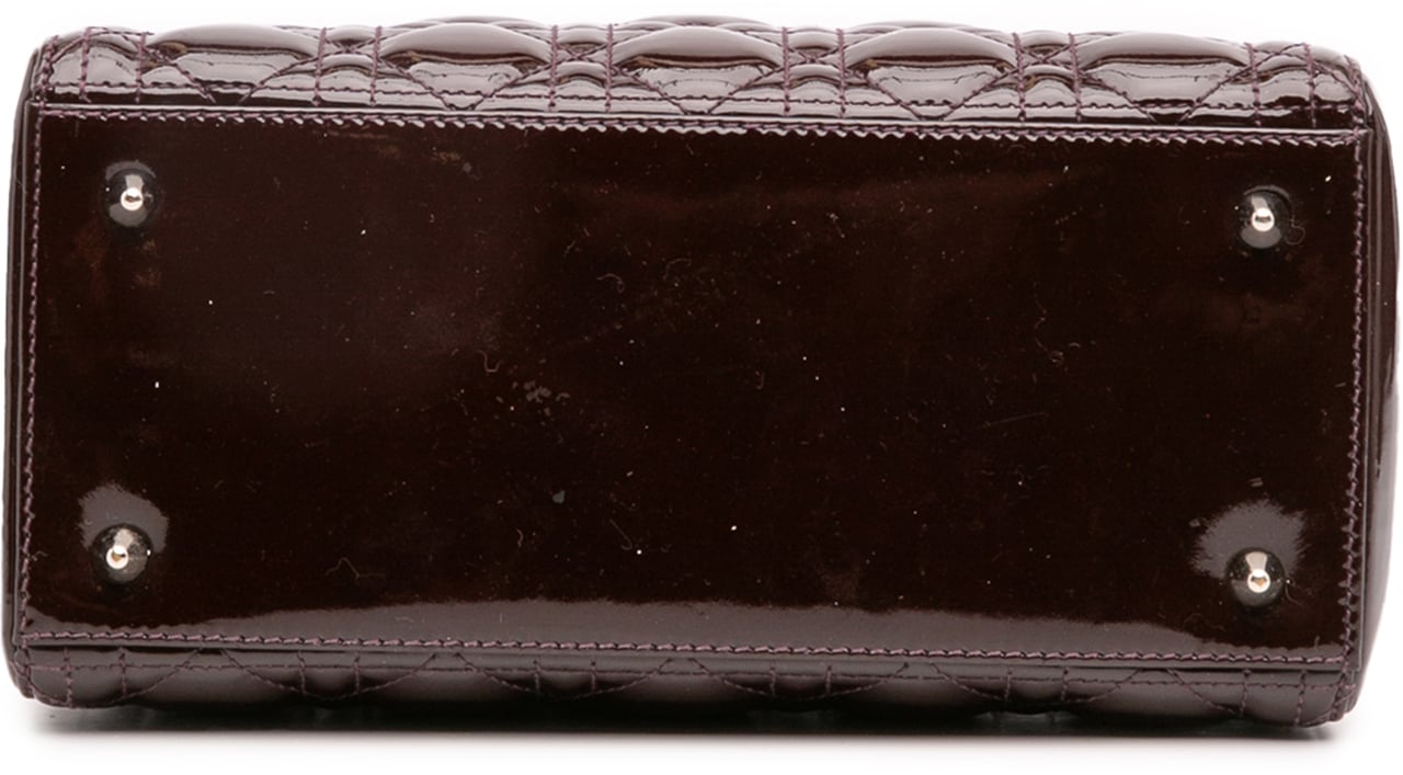 Dior Medium Patent Cannage Lady Dior Rood