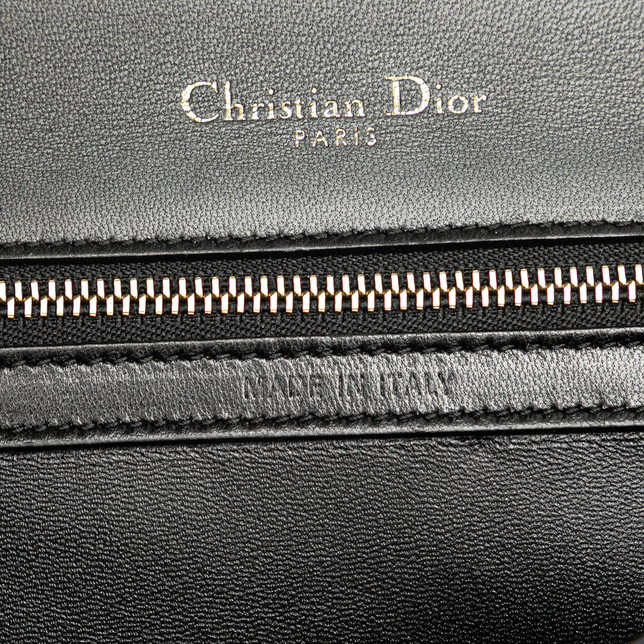 Dior Medium Calfskin Crystal Embroidered Diorama Flap Zwart