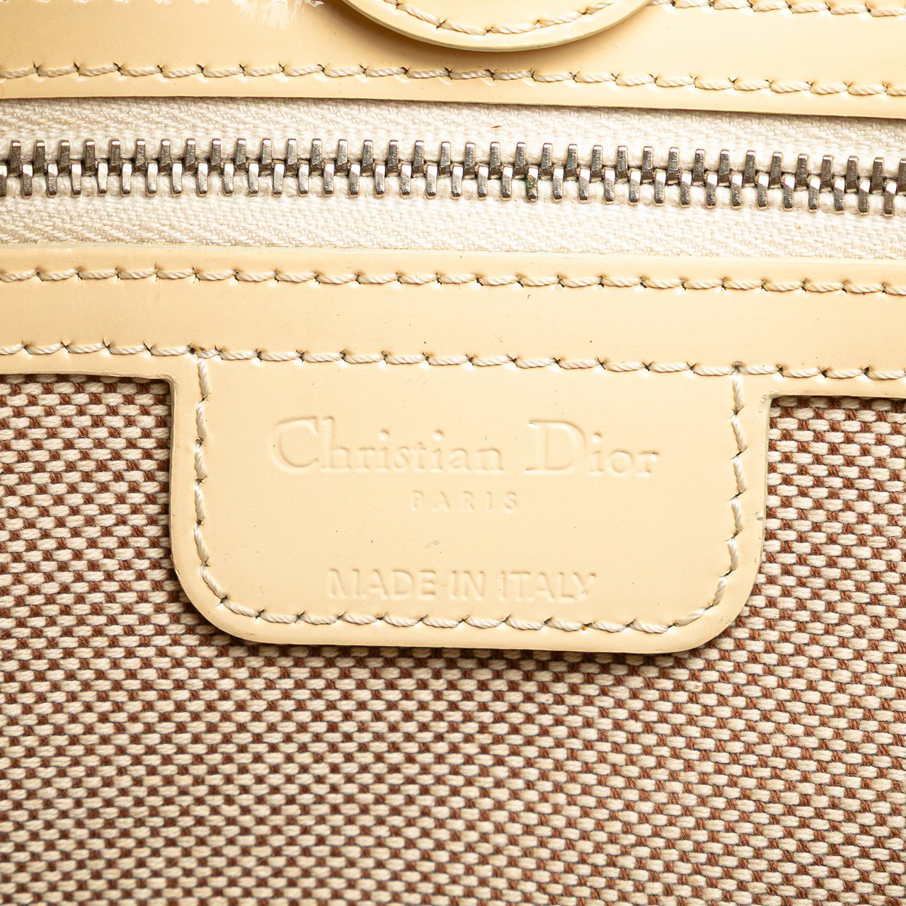 Dior Diorissimo Trotter Patent Tote Bruin