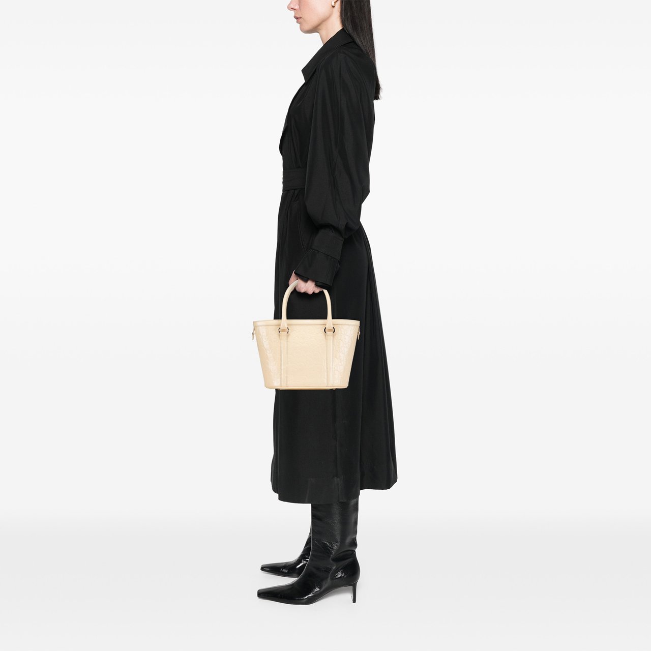 Dior Diorissimo Trotter Patent Tote Bruin