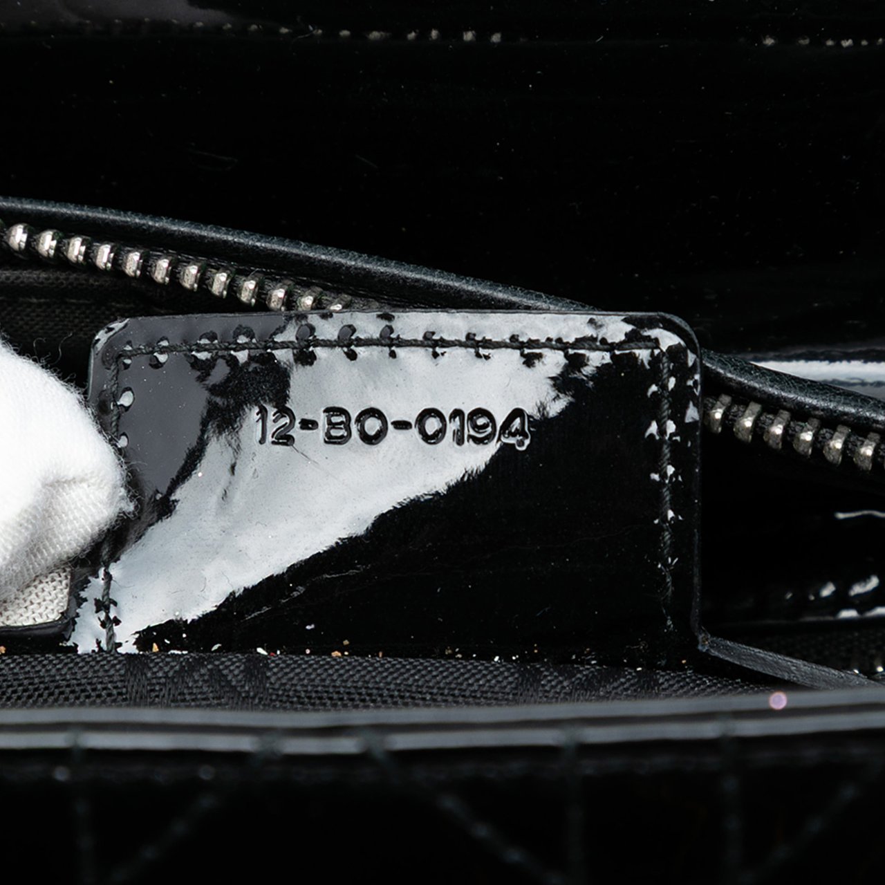 Dior Medium Patent Cannage Lady Dior Zwart