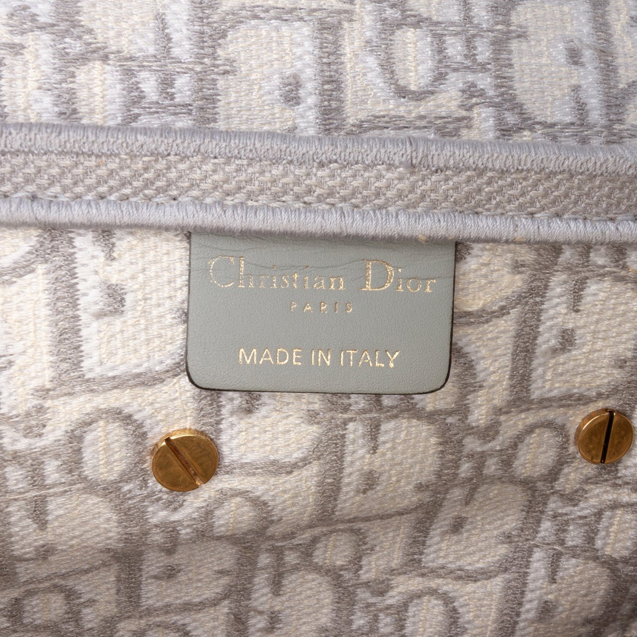Dior Oblique Canvas Embroidered Saddle Bag Grijs