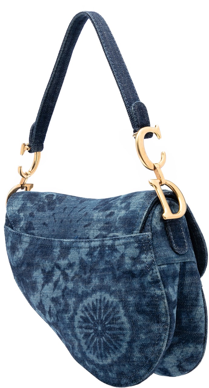 Dior Denim Tie Dye Saddle Bag Blauw